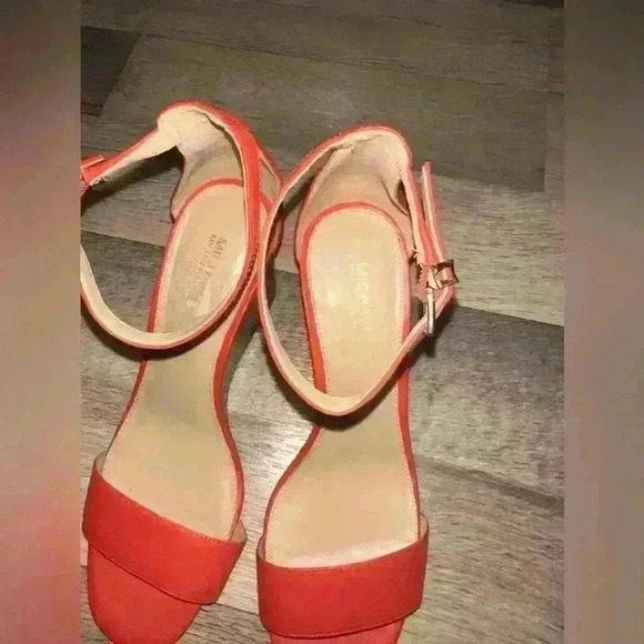 NWOT Michael Kors Fiona wedge ORANGE ankle strap size 7.5.M - Picture 5 of 6